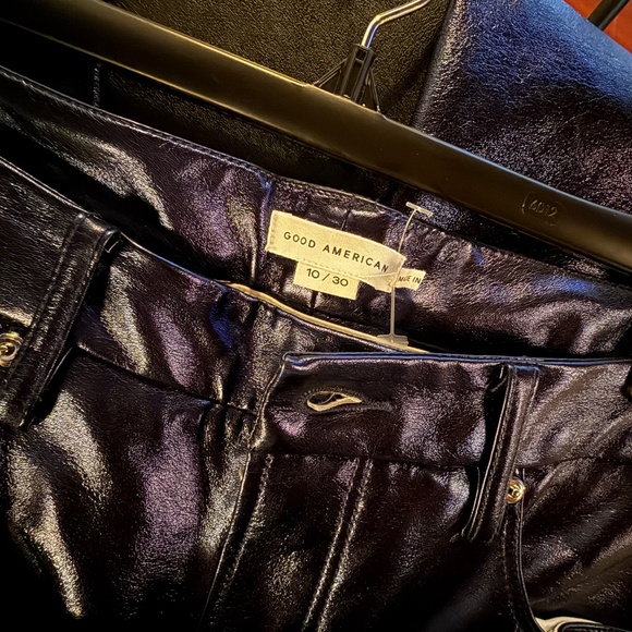 GOOD ICON METALLIC FAUX LEATHER PANTS | BLUE RINSE METALLIC - Picture 4 of 4